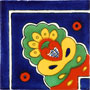 Mexican Colonial Tile Concha Azul Esquina 1174